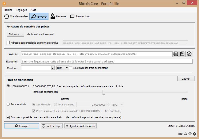 bitcoin-core envoyer